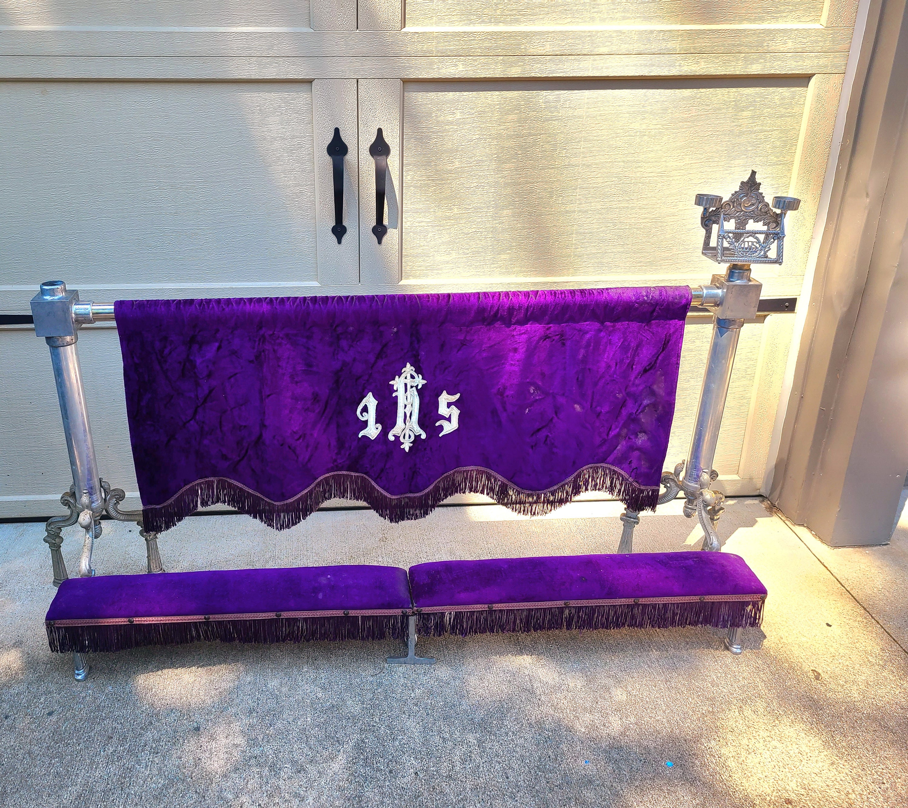 Antique 1927 Folding Saint Mary's Prie Dieu Religious Kneeler by