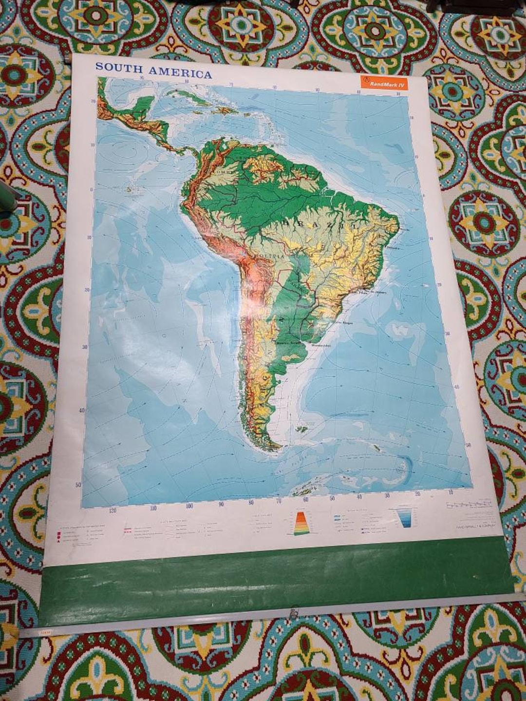 Vintage 1965 Pictorial Rand Mcnally & Company South America