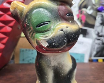 Vintage Chalkware Bulldog - French Bulldog Chalkware Figurine - 10
