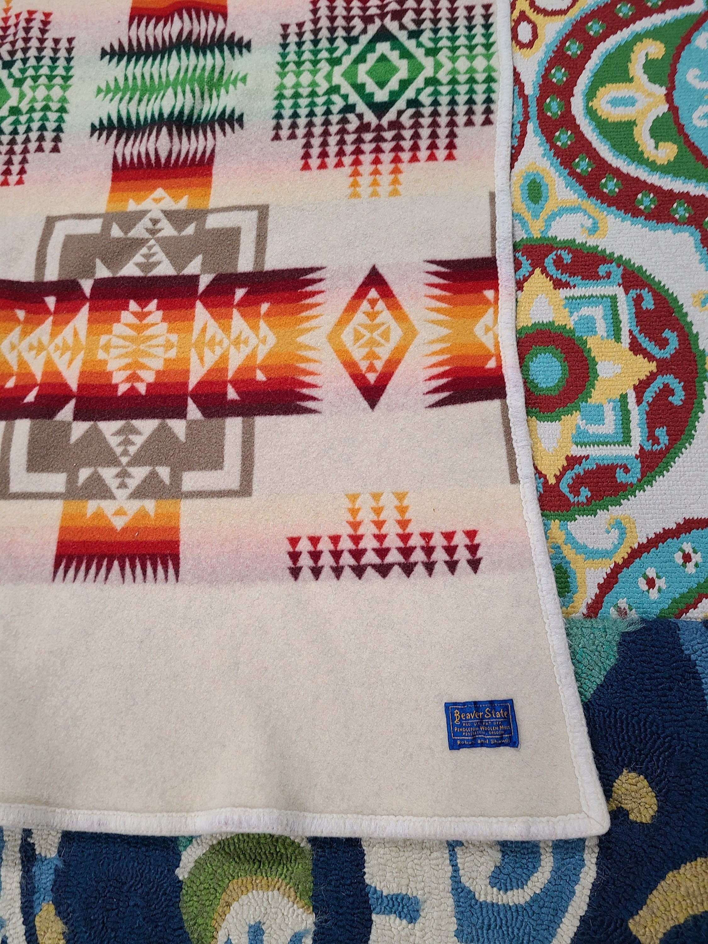 Vintage Original Beautiful Beaver State Pendleton Tan and