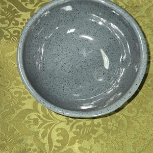 Beautiful Dark Blue speckle over Teal Blue Glazed Bybee Pottery Primitive Kentucky Clay Bowl Signed on Base BB