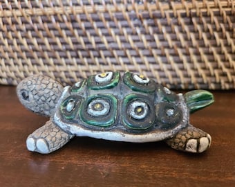 Rare Vintage 1970's Artesiania Rinconada Style MCM Art Pottery Turtle Statue Signed