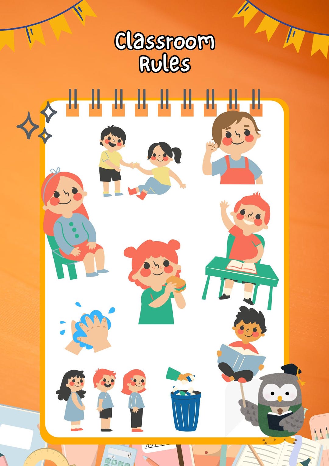 Preschool Classroom Rules Poster | Kids Behavior Expectations Chart ...