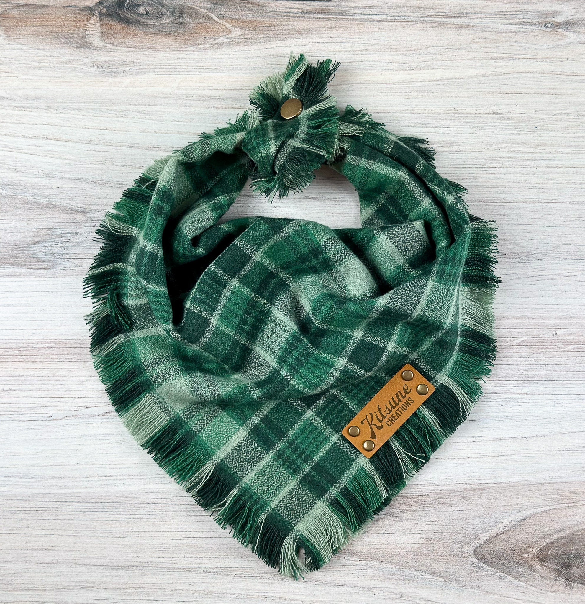 Dog Scarf Lina Art & Desingn, for all breeds, Green Plaid