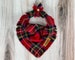 HOLIDAY CHEER - Dog Bandana (Yarn Dyed Flannel, Christmas, Xmas, Winter, Frayed Edge, Plaid, Tie and Snap) 