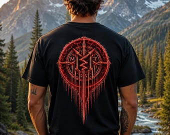 Blood Moon River Ghost Shirt, Comfort Colors 1717 Tee, Montana Outdoor Shirt, Nordic Rune Graphic Tee, Hiking Gift