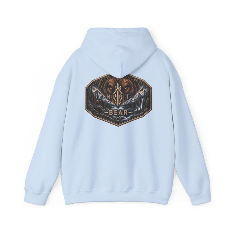 Montana Bear Hoodie, Grizzly Bear Sweatshirt, Wilderness Hoodie, Mountain Wildlife Hoodie, Outdoor Gift for Men image 13
