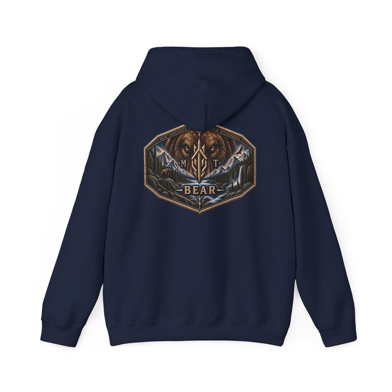 Montana Bear Hoodie, Grizzly Bear Sweatshirt, Wilderness Hoodie, Mountain Wildlife Hoodie, Outdoor Gift for Men image 11
