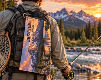 Personalized Fishing Towel, Custom River Name Towel, Fly Fishing Gift, Mountain Fishing Towel, Fisherman Gift, 16x24 Microfiber Towel