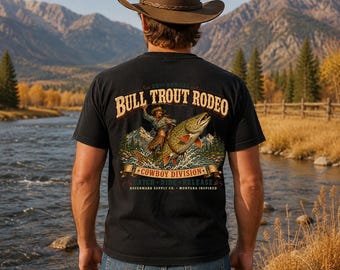 Cowboy Division Bull Trout Rodeo Shirt | Comfort Colors 1717 Western Fishing Tee