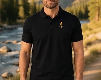 Ravenmark Field Crest Tall Fit Polo Shirt, Gold Raven Outdoor Workwear, Men's Tall Sizes LT to 4XLT