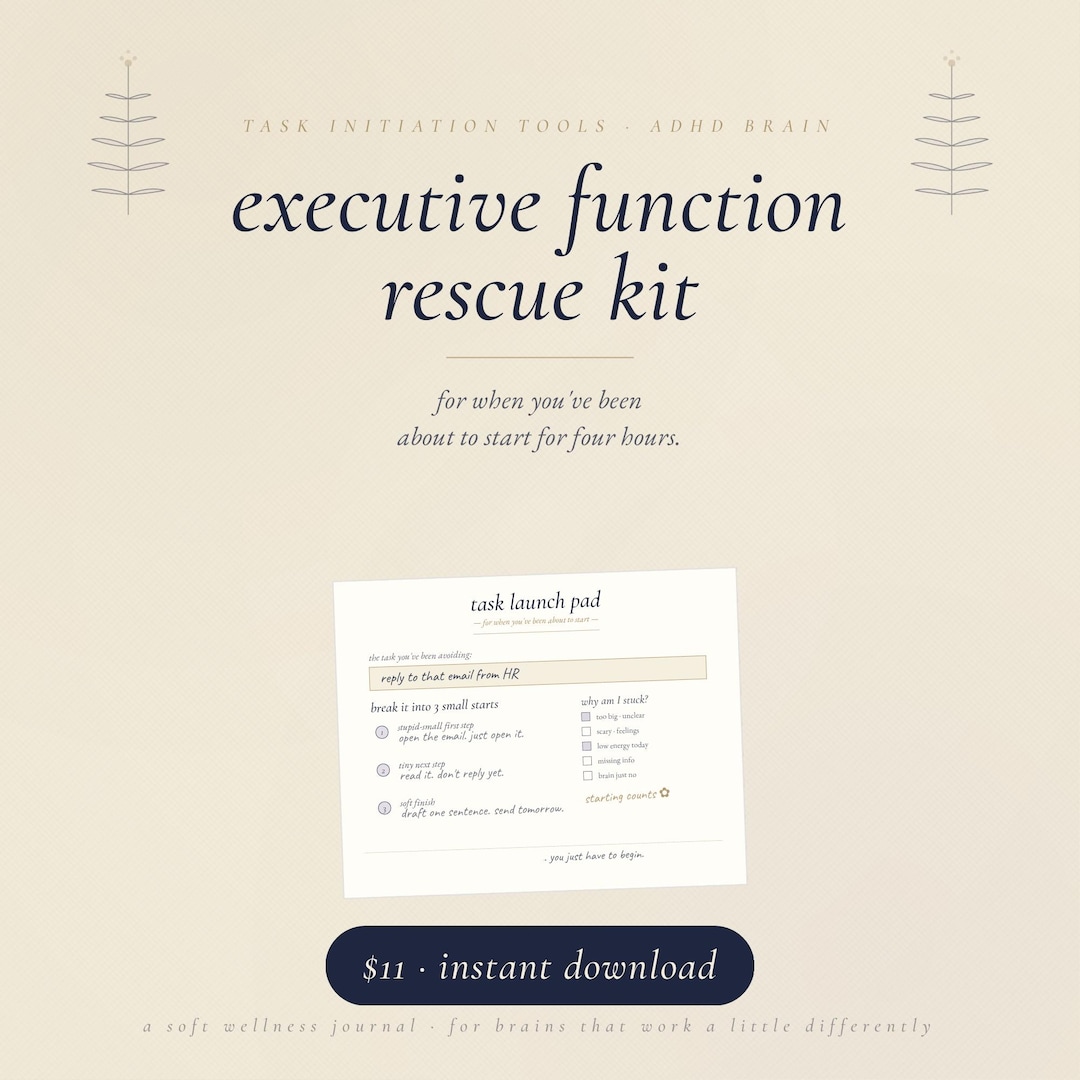 ADHD Executive Function Rescue Kit Digital Planner Worksheets for ...