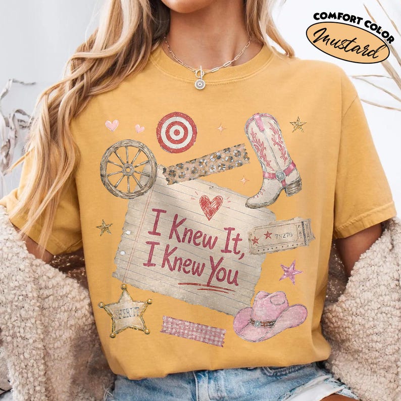 Toy Story 5 Comfort Colors Shirt, I Knew It, I Knew You, Gift For Music Fan, Retro Toy Friends Shirt, Nostalgic Toy Story 5 Inspired Mustard/Yellow