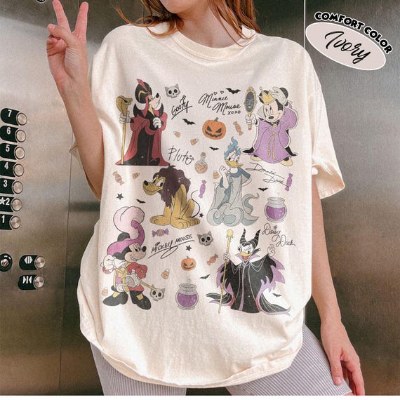 Halloween Character T Shirt, Vintage Spooky Graphic Tee, Halloween Cartoon Shirt, Witchy T Shirt, Retro Halloween Shirt, Cute Horror Tee