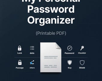 Grote letter opbergvak voor wachtwoorden | Gebruikersnaam Login Tracker, A-Z Index (pdf-download)