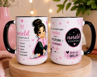 NORELD Essentials Motivational Mug, Inspirational Coffee Cup for Women, Hecha Para Brillar Mug