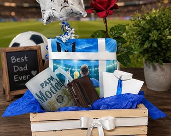 NORELD Essentials Soccer Fan Gift Basket | Personalized Father's Day Gift Box for Sports Lovers