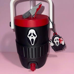 Ghostface burkhållare | 355 ml läskburkhållare skrivbordsnyhet | 3D-utskriven Scream skräckfilm | Slasher-fanpresent