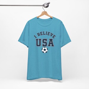 USA Soccer Shirt | I Believe Vintage College Tee | Retro 1970s Collegiate USMNT World Cup Premium Cotton Fan Gift image 5