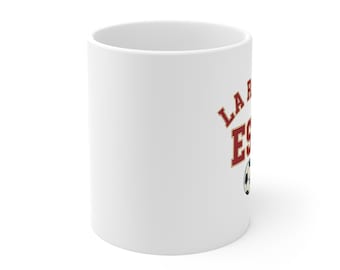 Spain Soccer Mug | La Roja Vintage College Mug | Retro 1970s Collegiate ESP World Cup Red Gold Ceramic Fan Gift