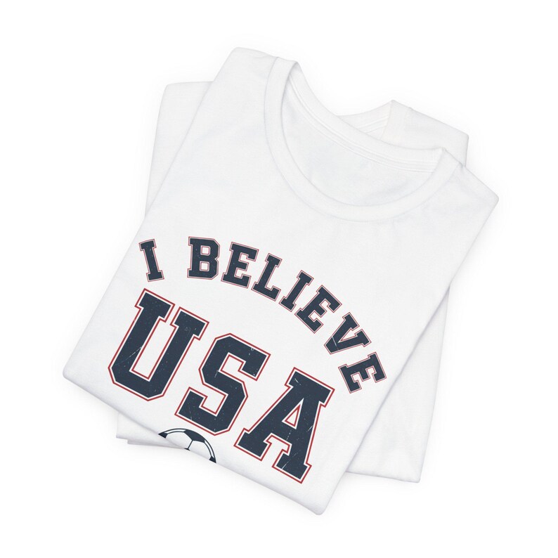 USA Soccer Shirt | I Believe Vintage College Tee | Retro 1970s Collegiate USMNT World Cup Premium Cotton Fan Gift image 2