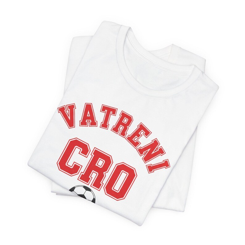 Croatia Soccer Shirt | Vatreni Vintage College Tee | Retro 1970s Collegiate CRO World Cup Red White Premium Cotton Fan Gift image 2