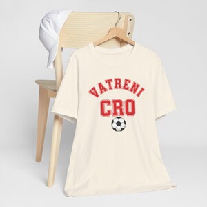 Croatia Soccer Shirt | Vatreni Vintage College Tee | Retro 1970s Collegiate CRO World Cup Red White Premium Cotton Fan Gift image 3