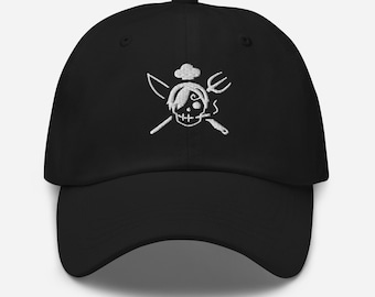 Casquette brodée avec logo de chef pirate | Inspirée de Sanji de One Piece | Produits dérivés discrets d'anime