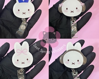 Bunny Rabbit Badge Reel | ID Holder | Retractable, Accessory, Coworker