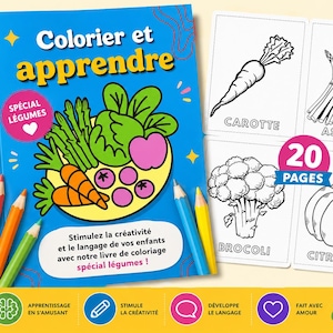 Libro da colorare di parole per bambini dai 3 ai 6 anni | Attività Montessori | Apprendimento del vocabolario | PDF stampabile | 20 pagine didattiche