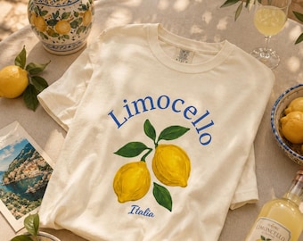 Limoncello Italy Shirt | Amalfi Coast Graphic Tee | Italian Summer Aesthetic Tee | Comfort Colors 1717 | Lemon tee| Vacation Gift