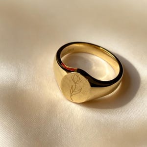 10K Gold Blumen-Siegelring, inspiriert vom Kleinen Prinzen, Verlobungsring