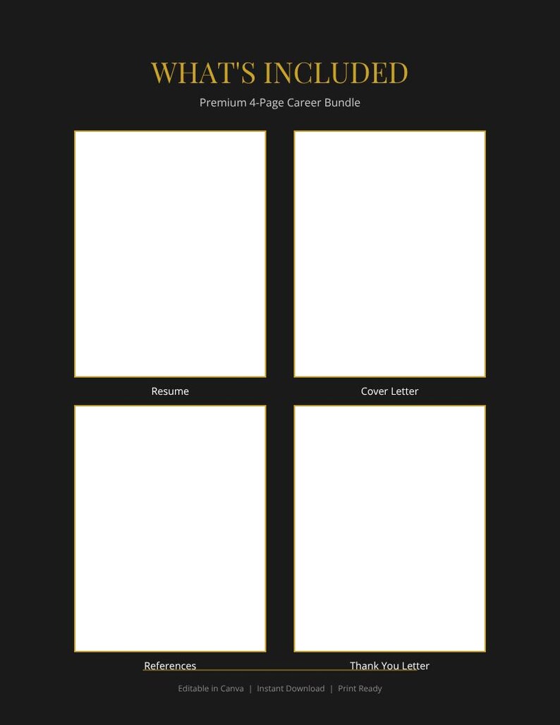 View of Luxury Resume Template Bundle | Editable Canva Resume | Cover Letter ...