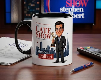 Stephen Colbert Late Show Ceramic Mug, Political Satire Coffee Cup