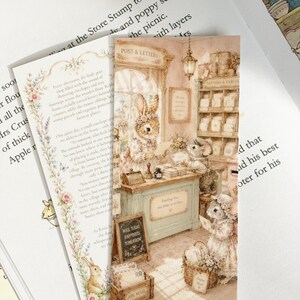 Häschen Post Lesezeichen mit kleiner Geschichte, Häschen Lesezeichen, Mäuse Lesezeichen, Geschenke für Buchliebhaber, Cottagecore Lesezeichen, Bücherwurm Geschenk, Penpal, Happy Mail
