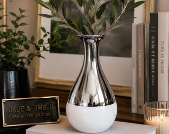 Marc Blackwell New York “Bright Parisian Platinum” Fine Porcelain Vase
