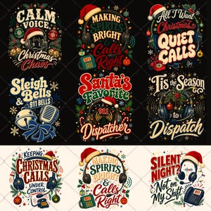 911-dispatcher jul PNG | Nöddispatcher juldesigner | Sublimering digital nedladdning