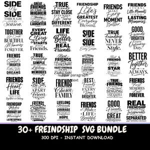 Friendship PNG Bundle | Female Bestie Artwork | BFF Quotes | Sisterhood Graphics | Friends Day Digital Download