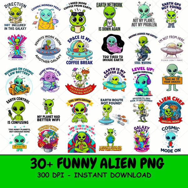 Alien Stickers Funny - Etsy