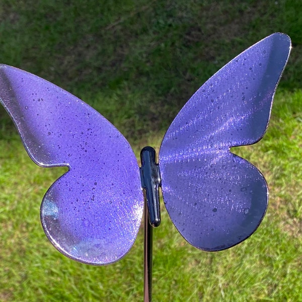 A purple Metal Butterfly Sculpture