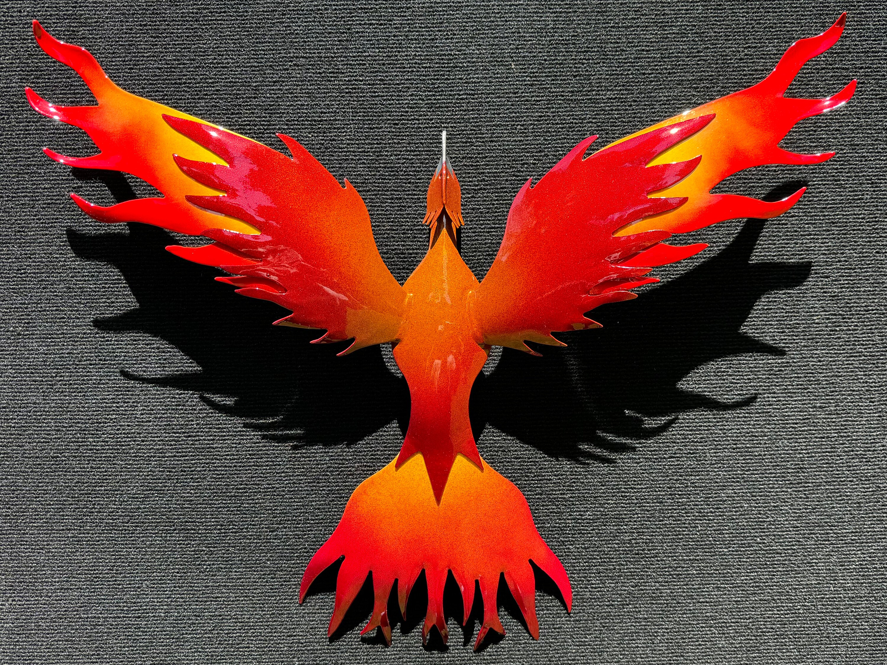Metal Phoenix Sculpture - Etsy