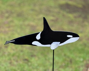 Metal Orca Killer Whale Sculpture Lawn Stake