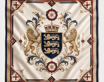 World Soccer 2026 England Fan Scarf, England Flag Satin Bandana, Soccer Supporter Hair Wrap, Patriotic Fashion Accessory