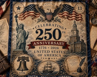 America 250 Satin Scarf, Patriotic Hair Scarf, 1776-2026 Freedom Scarf, Fourth of July Neck Scarf, USA Anniversary Gift for Women