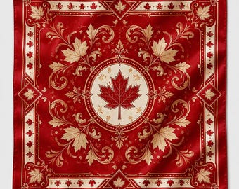 Canada Soccer Cup Satin Scarf, Soft Canada Flag Bandana, World Soccer 2026 Canada Fan Gift, Maple Leaf Hair Wrap