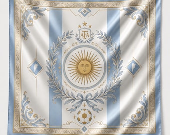 Custom Argentina Football Fan Scarf, Sol de Mayo Head Wrap, Argentina Soccer Bandana, World Cup 2026 Festival Gift