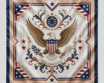 USA Soccer Cup Satin Scarf, Soft USA Flag Bandana, World Soccer 2026 USA Fan Gift, American Eagle Hair Wrap