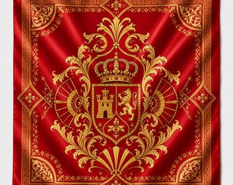 Spain Football Satin Bandana, World Soccer 2026 Spain Fan Scarf, Spanish Football Fan Accessory, Satin Head Wrap