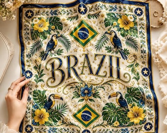Brazil Soccer Scarf, Brasil Flag Bandana, Football Fan Hair Wrap, World Cup 2026 Fan Gift, Game Day Outfit