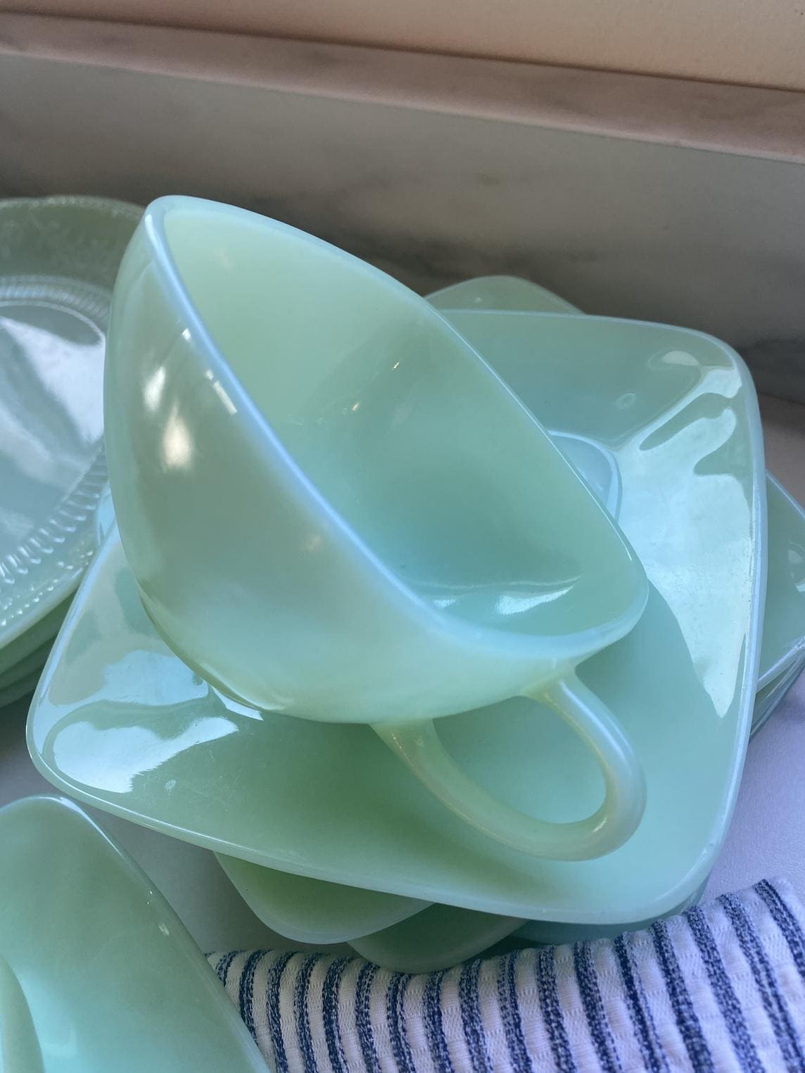 Fire King Jadeite Set Square - Etsy